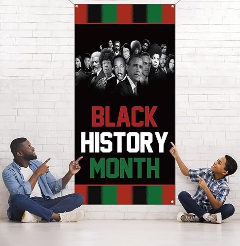 Miniatura 4 de Nepnuser Cubierta de puerta del mes de la historia negra Afroamericano Decoración de telón de fondo de gente famosa escuela aula puerta delantera