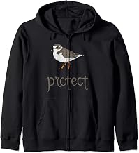 Protect the Piping Plover Bird Beach Nature Conservation Zip Hoodie