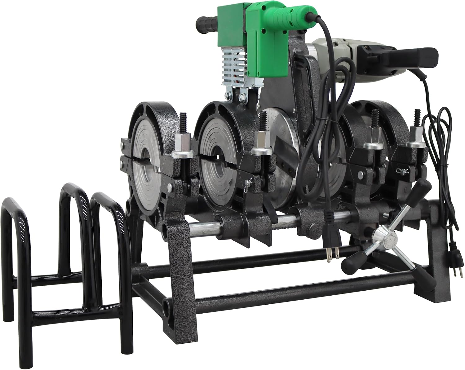 Pipe Fusion Welder Machine Tube Butt Fusion Welding Tool Manually Operated Pipe Welder with Digital Display Heater for PE PB PPR PVDF Tube 4 Clamps 2.48''-6.30'' Tube Welder