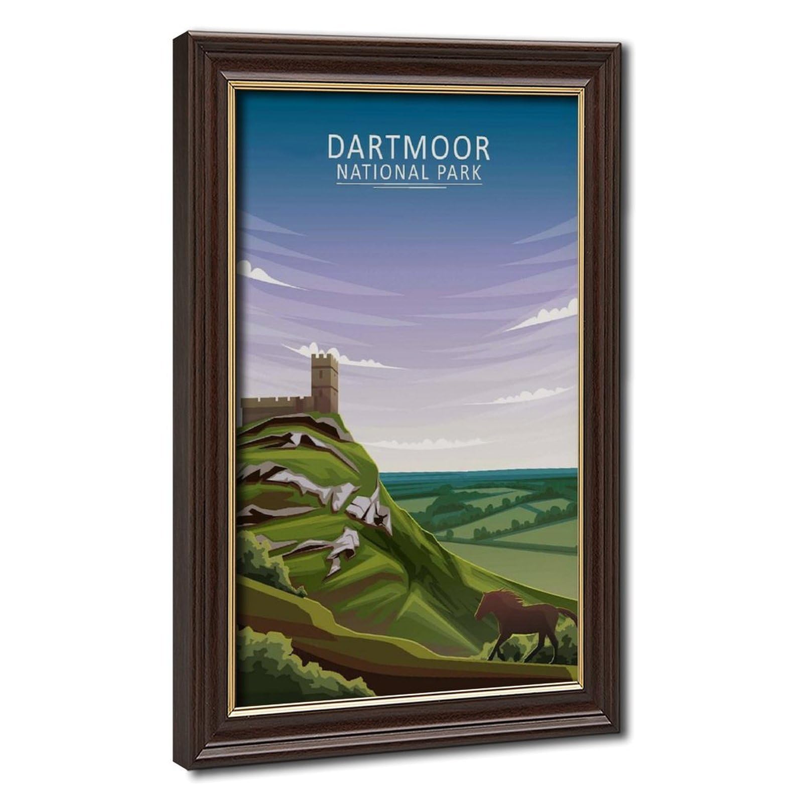 Bareronor Mokume Gane Frame-Style Dartmoor Canvas Poster For Living Room Decor Gift