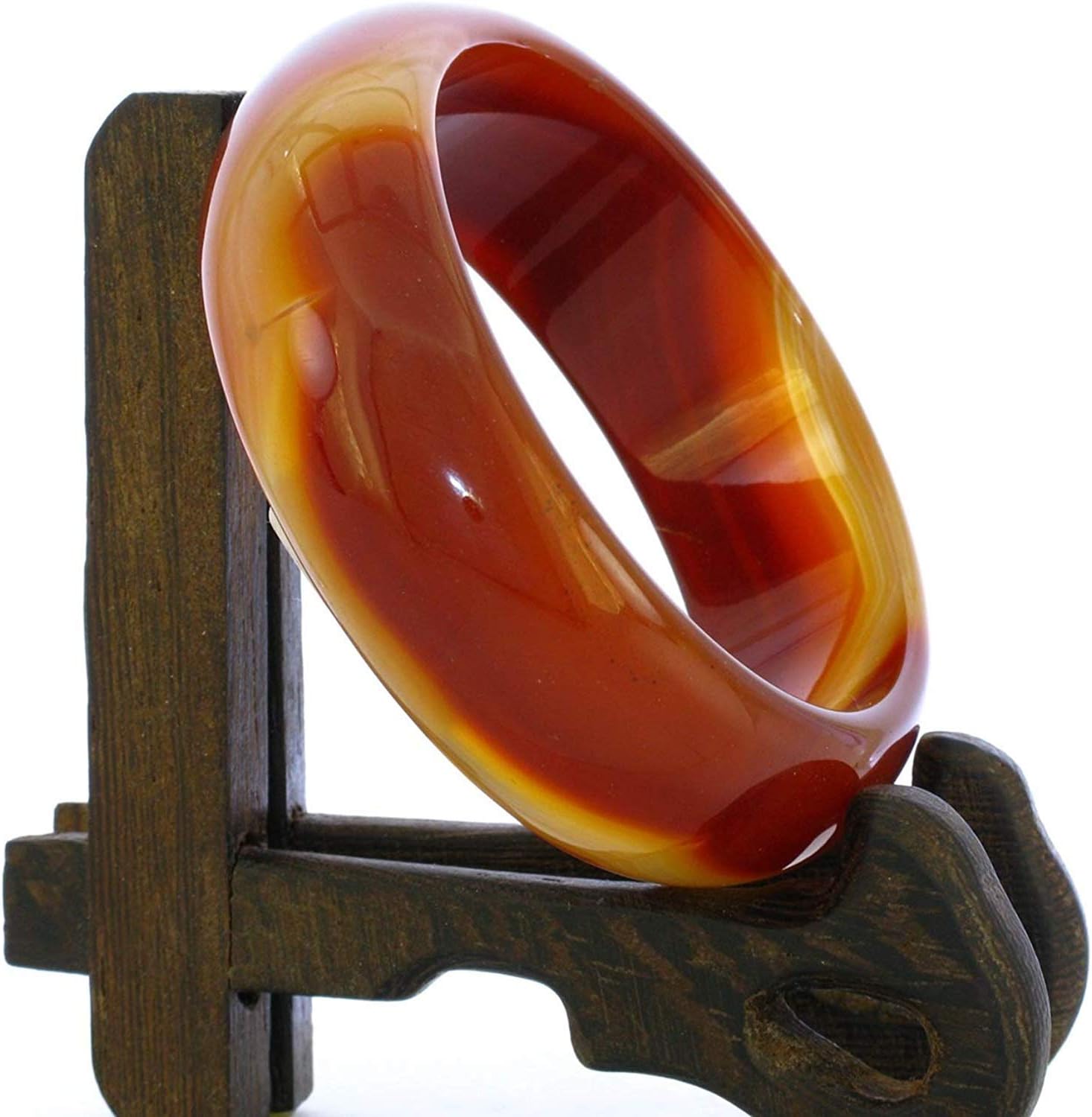 2.2" China Certified Nature Red Chalcedony Jade Women's Bangle Bracelets 6454