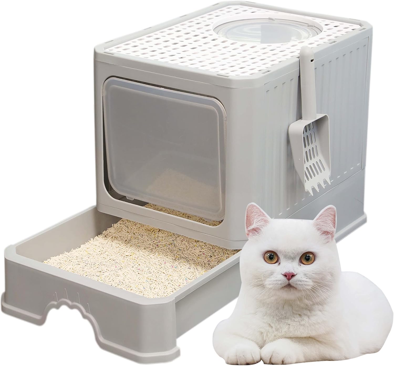 Cat Litter Box,Large Litter Box,Double entrances exits