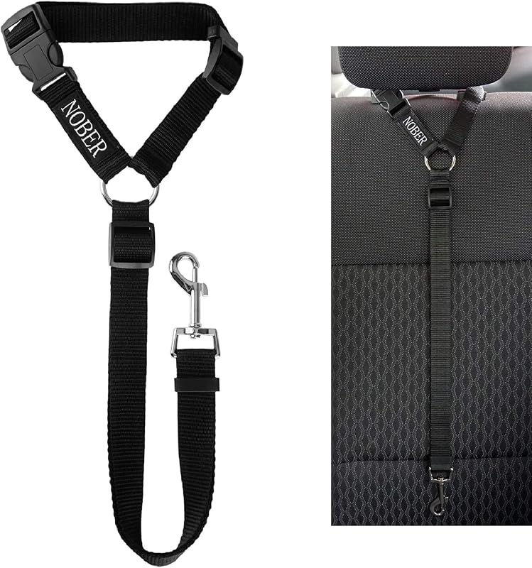 Cinturones de seguridad para perros y gatos, sujeción para reposacabezas de auto, correas de seguridad ajustables, arnés para cinturón de seguridad para vehículo, 1 paquete