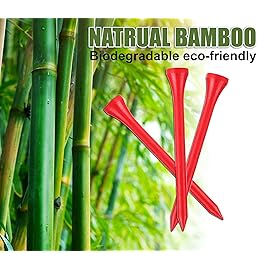 WHAMZ33 W Professional Bamboo Golf Tee 2-34 inch Tee Pack of 100, Red