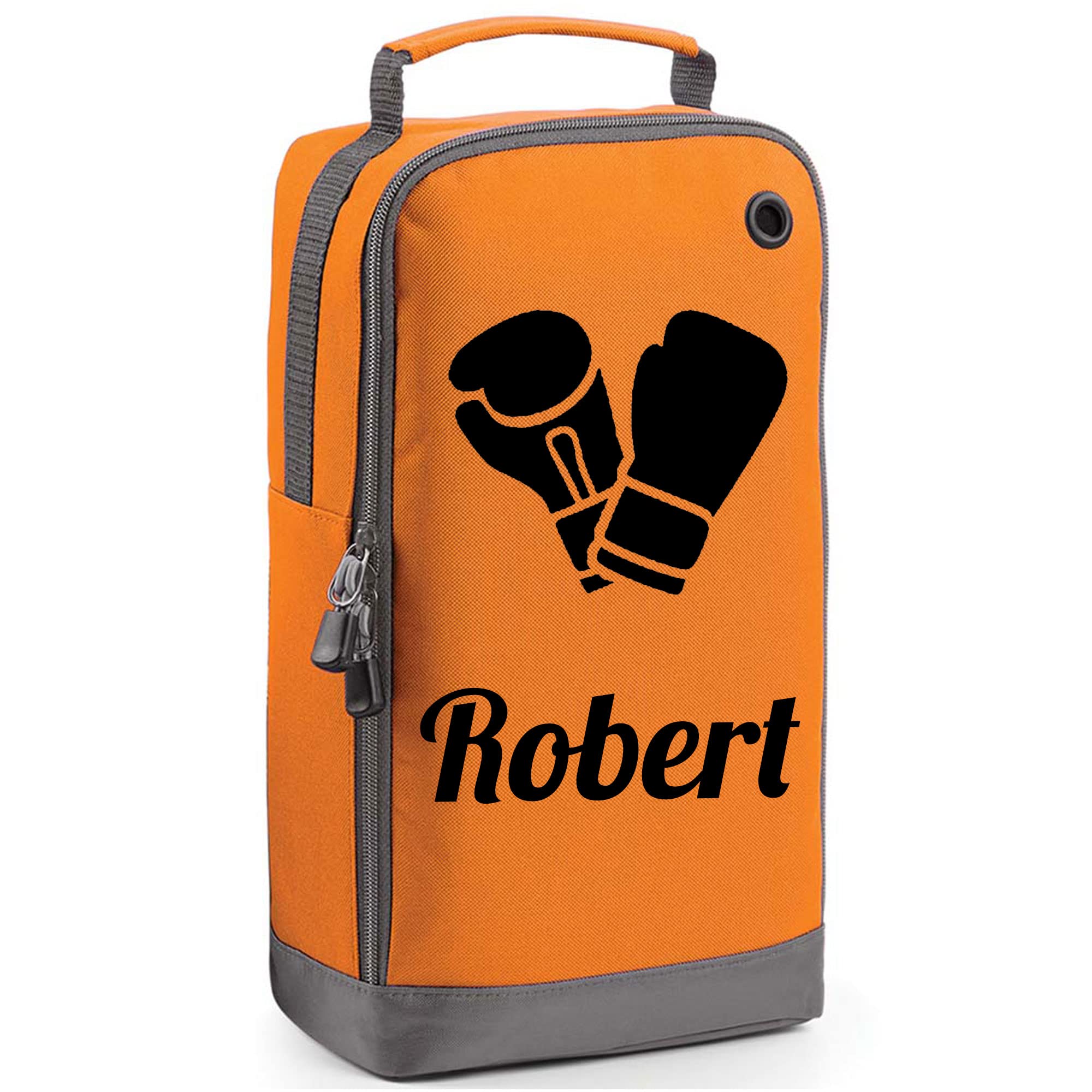 Orange Personalised Boxing Bag - Sports Gift with Name & Glove Design