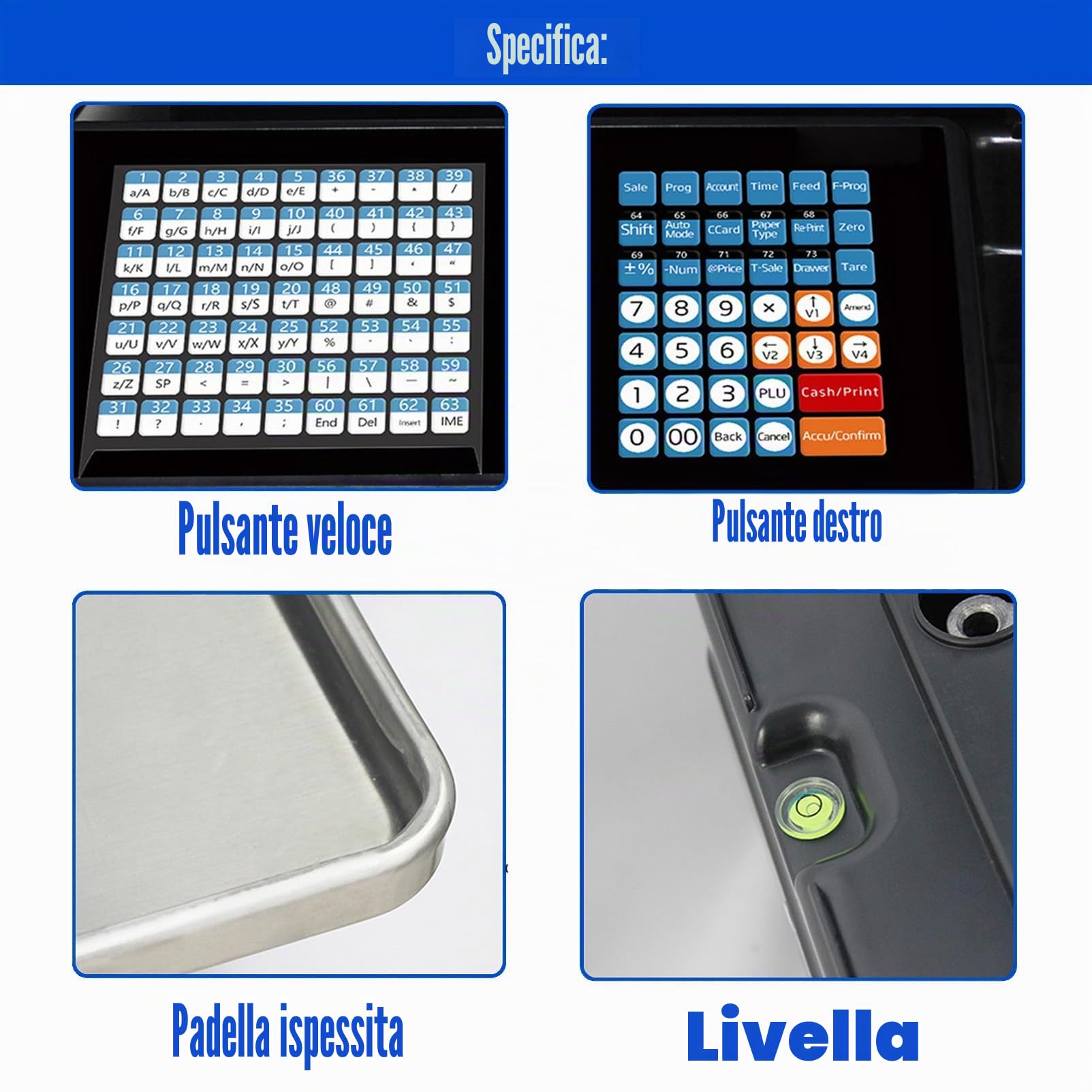 Bilancia Digitale Commerciale per Calcolo dei Prezzi con Stampante Termica per Etichette, Bilancia Digitale per Negozi di Alimenti al Dettaglio, Supermercato,Machine