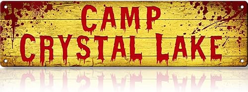 QH QH WURONG Regalos de película de terror de Navidad, letrero de lago de cristal retro, decoración de Halloween, decoración de póster para