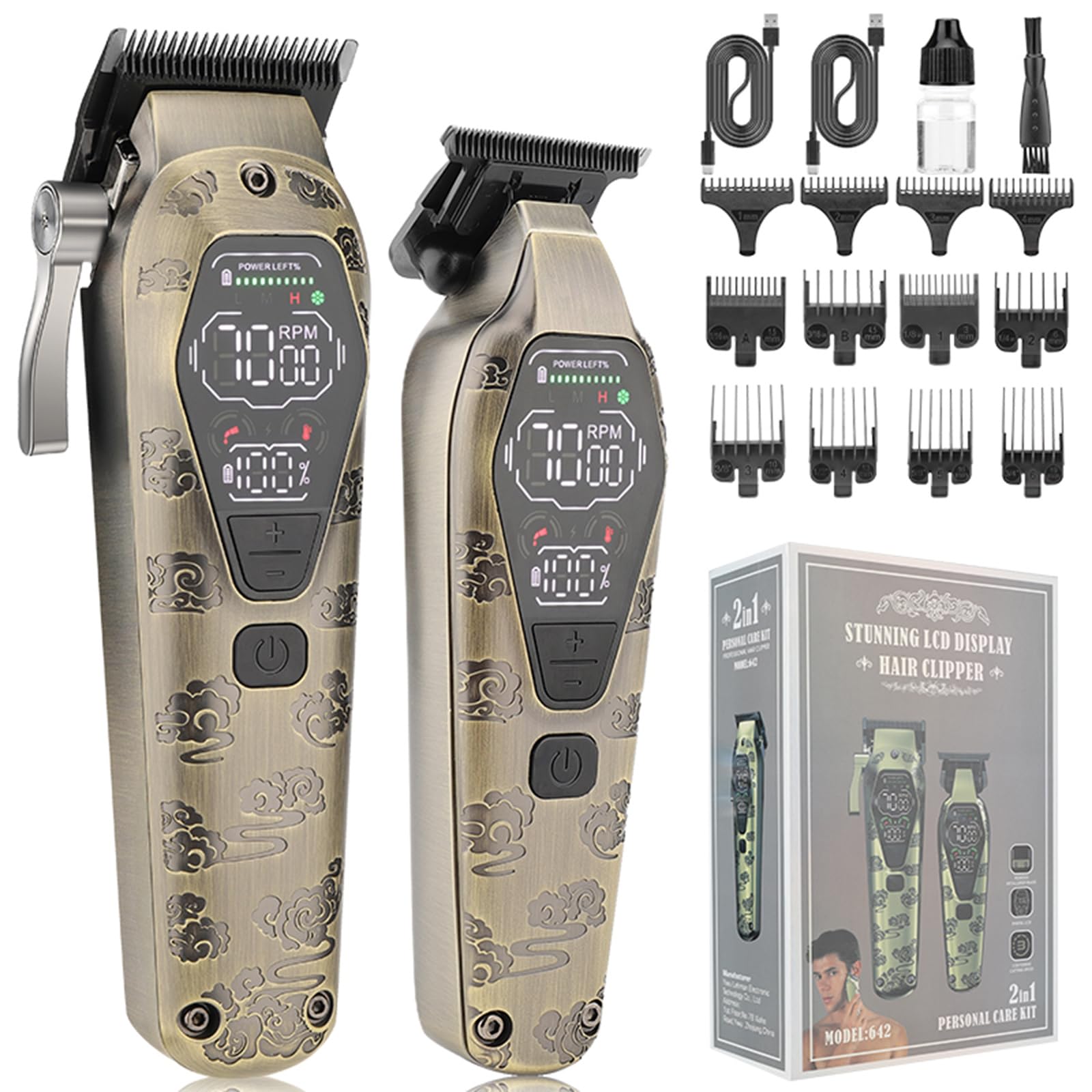 Professioneller Kabelloser Haarschneider Set 2 Stück Männer