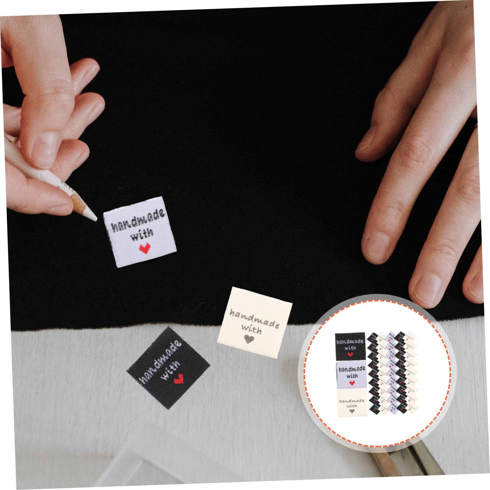 Gadpiparty 5 Set Etichette Per Abbigliamento Fatte Mano Etichette Collare Per Accessori Per Cucito Per Diy Gialle 150 Pezzi * 5