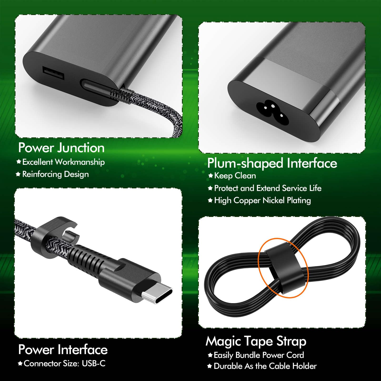 Alimentatore USB C da 110 W per HP M52950-001 M52946-003 M52946-001 TPN-CA24 TPN-DA24 HP Elite Dragonfly G3 ZBook Firefly 16 G9 G10 EliteBook 860 865 G9 G10 Adattatore di alimentazione