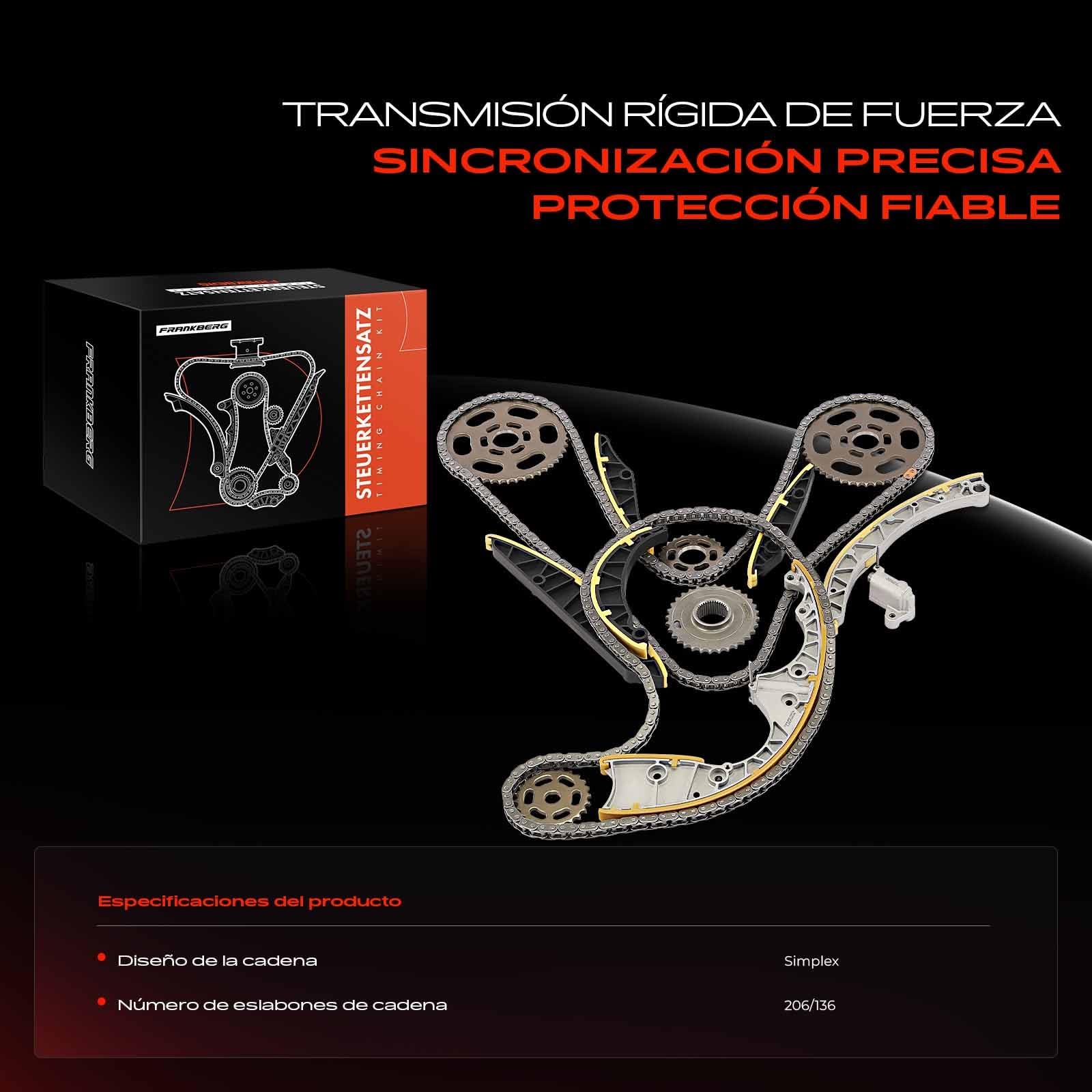 Frankberg Kit de cadena de distribución 059103333F | Compatible con: T.o.u.a.r.e.g 7P5 7P6, A8 4H2 4H8 4HC 4HL, A6 4G2 4GC, A4 Allroad 8KH, A5 Sportback 8TA