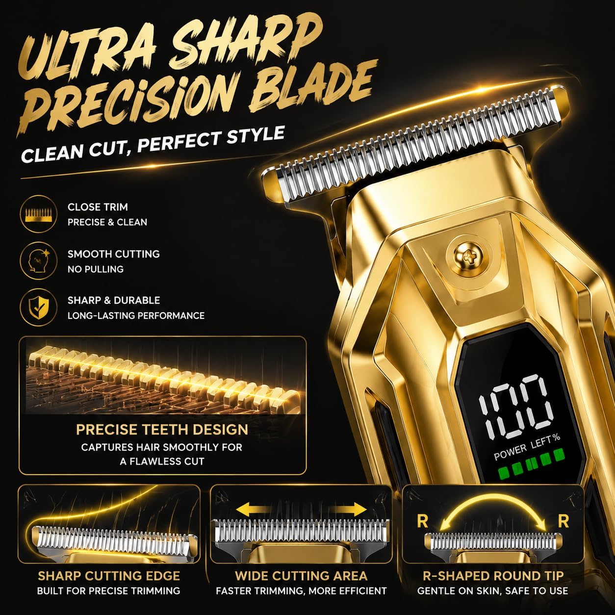 Men’s Hair Clippers, Professional Grooming Kit, Precision T Blade Trimmer, Sharp & Easy to Use, Men’s Beauty Grooming Set, Gift Set, Ideal Gift for Family & Friends, Nice Daily Present for Loved Ones image 4