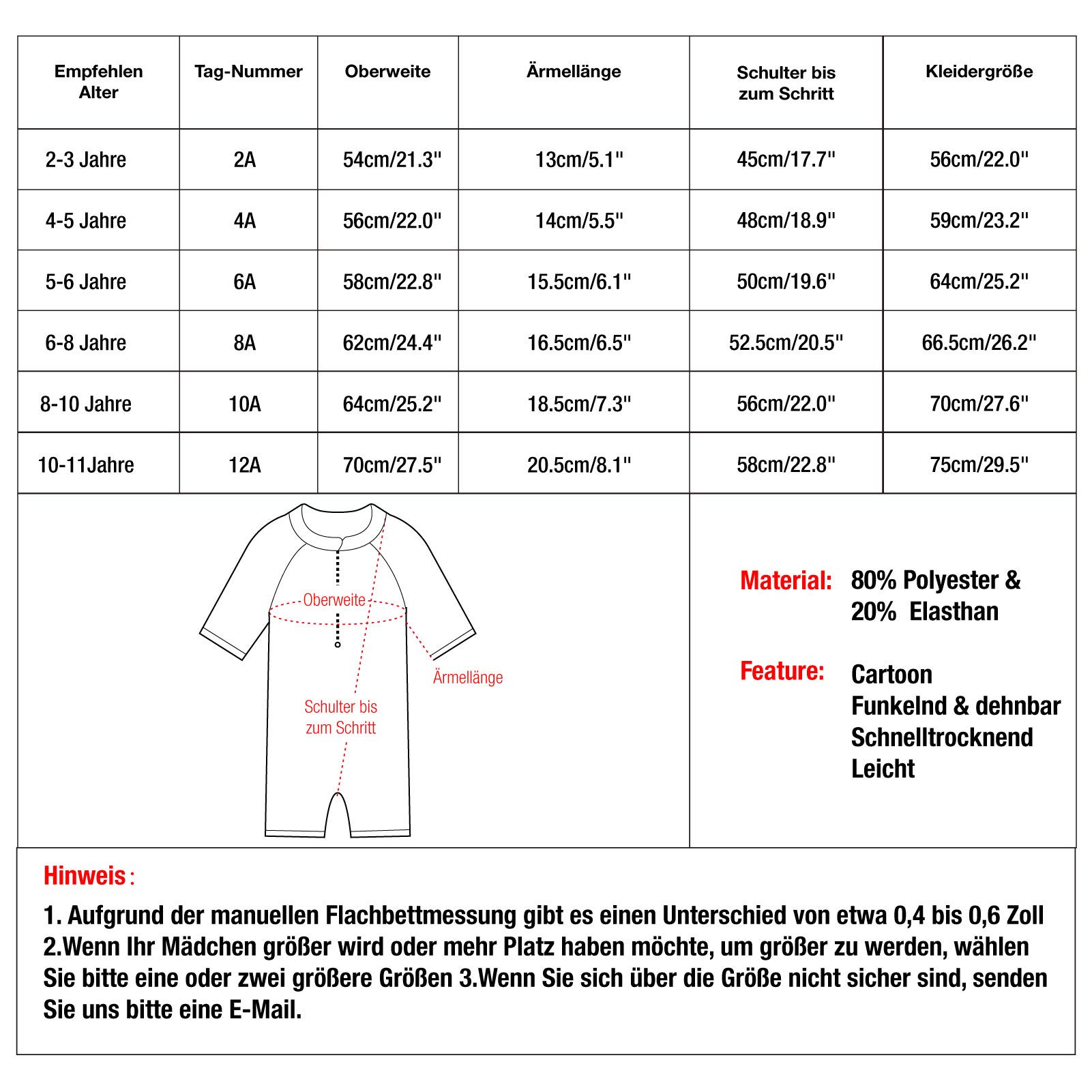 XFGIRLS Maillot de Bain Slip Une pièce à Manches Longues Anti-UV pour Fille de 0 Mois à 6 Ans