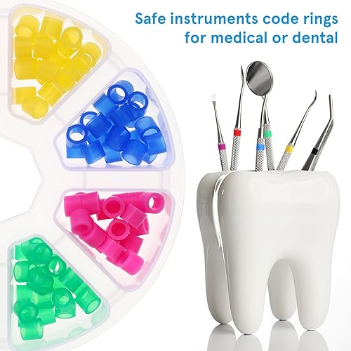 Miniatura 4 de EXCEART 160 Uds. Código de Color Dental Anillos Multicolor Universal Silicona Instrumento Dental Autoclavable Desinfección Ortodoncia Accesorio para
