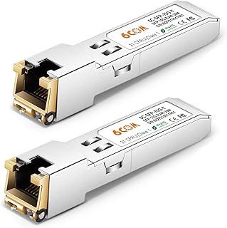 6COM 2Pack 10GBase-T SFP+ Transceiver, 10G T SFP+ RJ45 Copper Module for Cisco SFP-10G-T-S, Ubiquiti UF-RJ45-10G, Netgear, D-Link, Supermicro, TP-Link, up to 30m