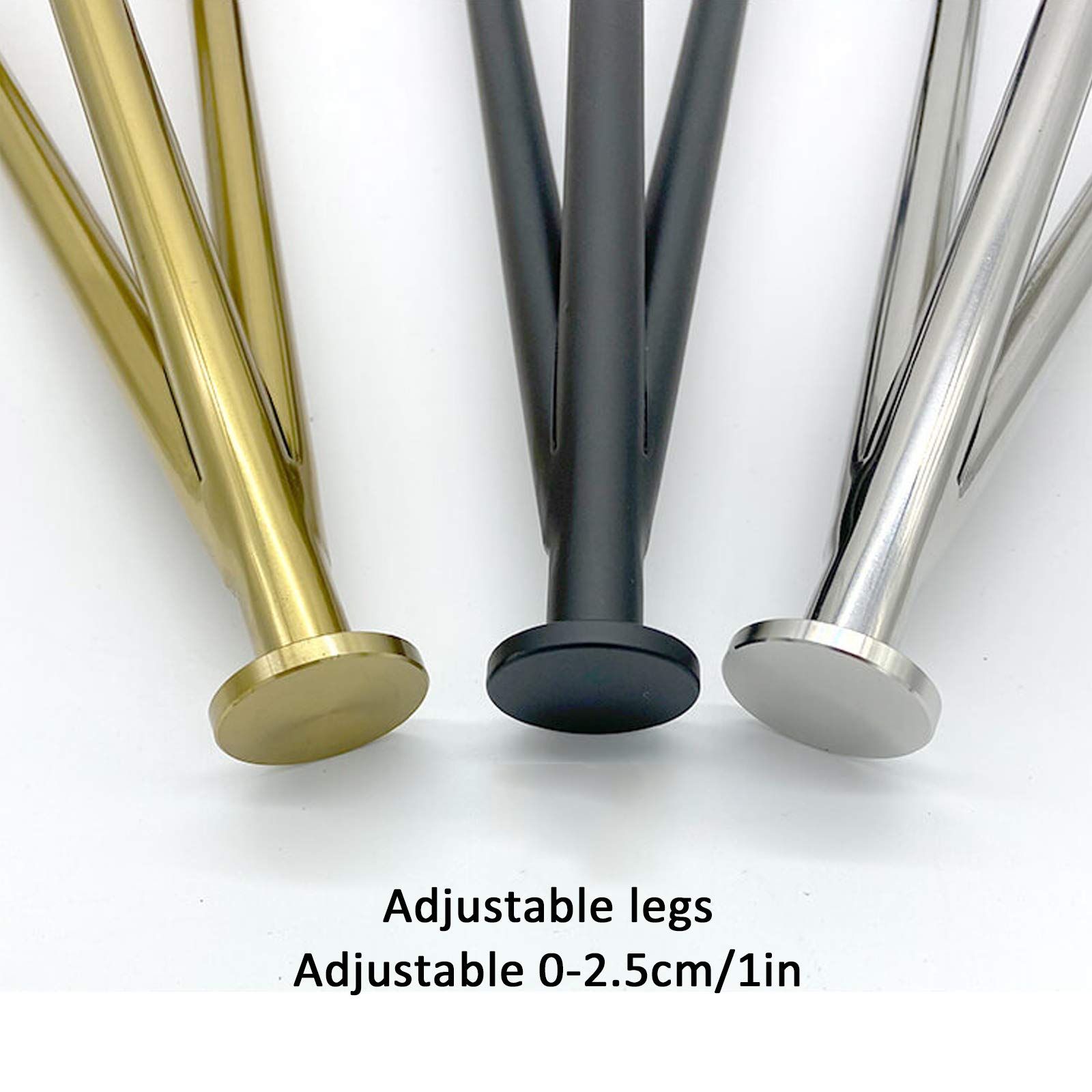 Patas de horquilla ajustables en negro/plata, patas de acero inoxidable para gabinete de baño, cocina, TV, patas de muebles, patas de soporte para herrajes para mesa de centro, 7 tamaños, con tornillo