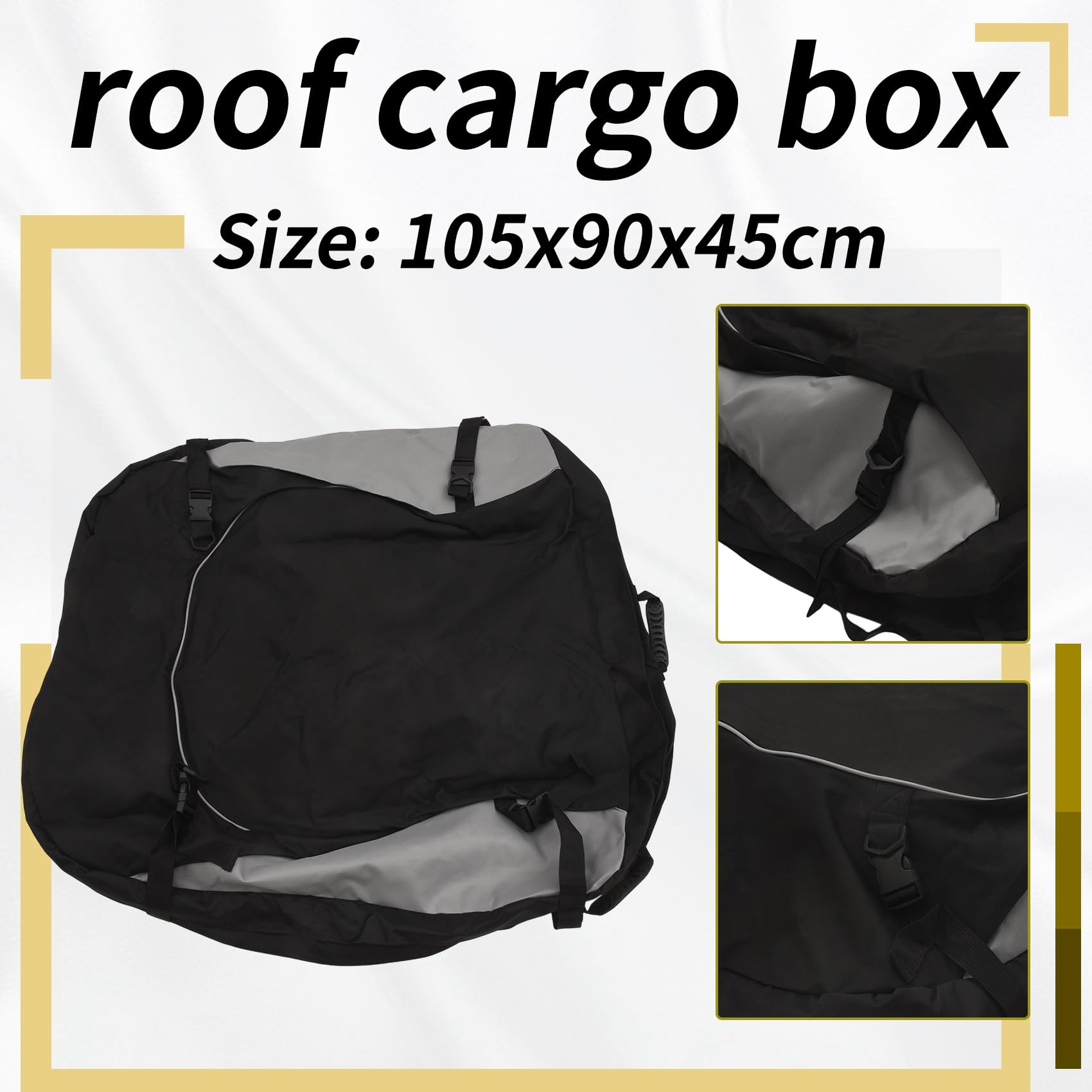 Bolsa de Techo de Coche y Soporte de Carga en la Azotea 15 Pies CúBicos Bolsa de Trabajo Pesado Bolsa de Almacenamiento Impermeable para Techo de Coche Bolsa Universal