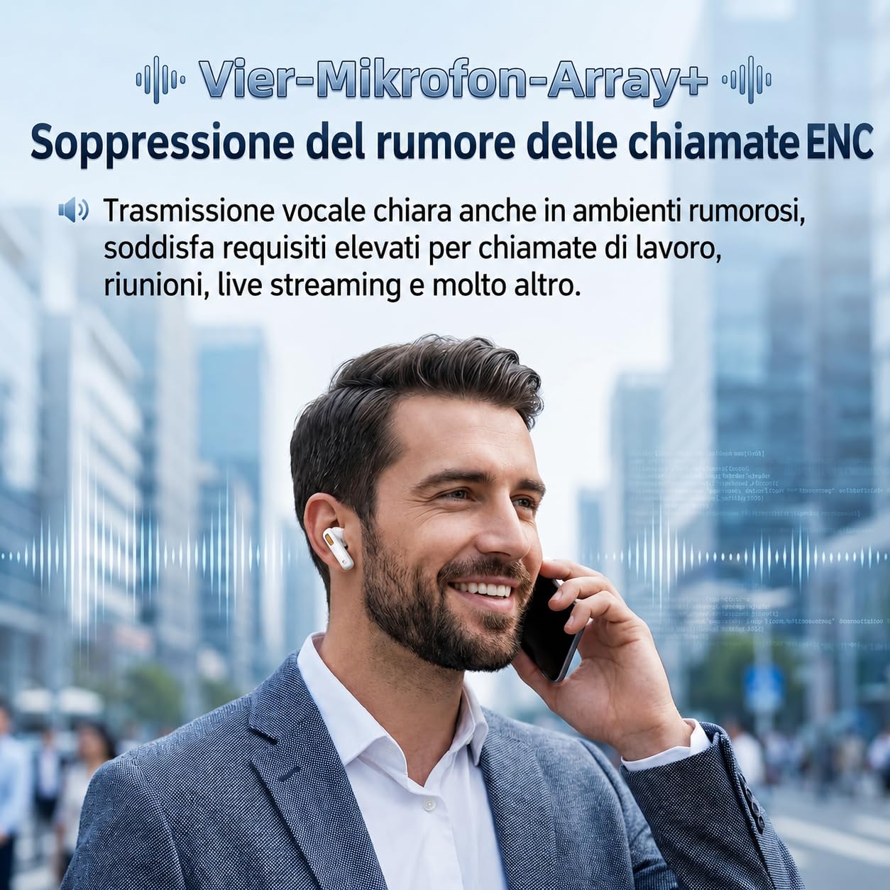 Luminea HTC Traduttore Cuffie Compatibili Con 156 Lingue Cuffie HTC Traduttore Istantaneo Per Viaggi Riunioni Studio e Conversazioni (nero)