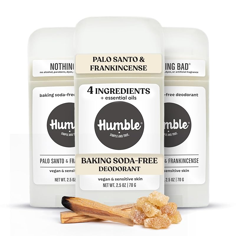 Desodorante sem alumínio HUMBLE SIMPLE AND TRUE Palo Santo & Frankincense — Pacote com 3