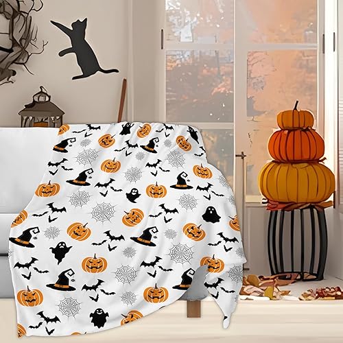 Miniatura 9 de Manta de forro polar suave de otoño para sofá, manta de gnomo, calabaza, camión, girasol, hoja de arce, búfalo, ligera, acogedora y afelpada,