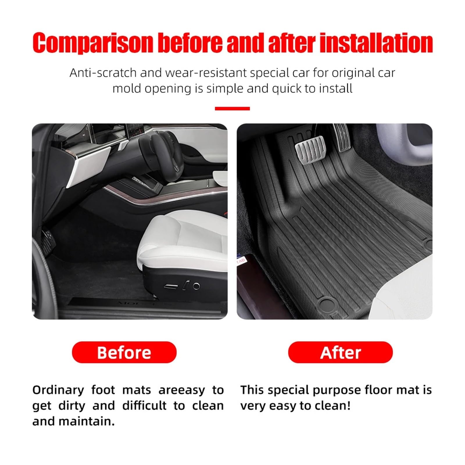 All Weather Car Floor Mat Compatible with Dongfeng NAMMI 01 2024 Custom 3D TPE Car Mats Waterproof Non-Slip — view 6