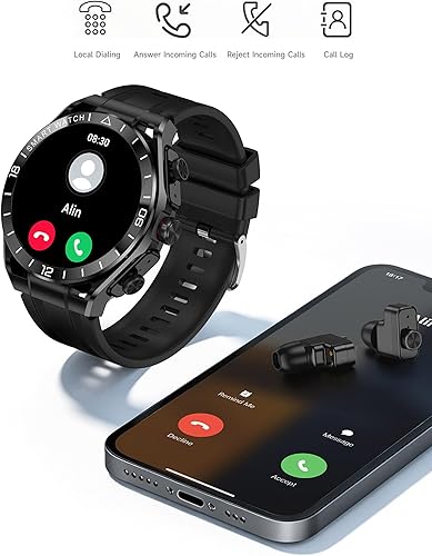 Miniatura 3 de Reloj inteligente con auriculares para hombre, reloj deportivo con podómetro, función de respuesta Bluetooth y hacer llamadas, reloj inteligente de