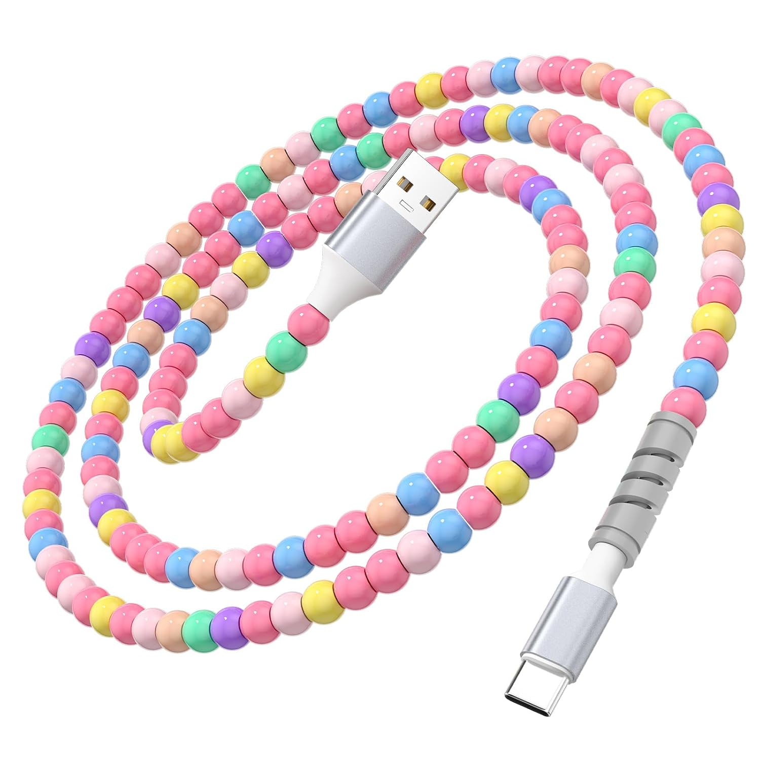 USB A to USB C Cable 3FT Beaded Fast Charging Car Charger Cord for Carplay