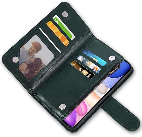 Miniatura 5 de Asuwish Funda de teléfono para iPhone 11 6.1 con protector de pantalla de vidrio templado y tarjetero de cuero con diseño de flores para tarjetas de