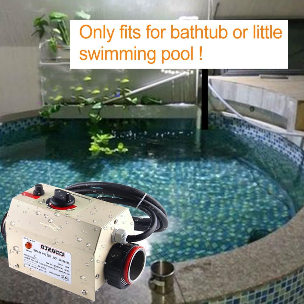 TOPCHANCES Electric 220V 3KW Swimming Pool Heater & SPA Water Bathe Bath Hot Tub Thermostat