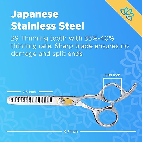 Miniatura 3 de Equinox - Tijeras profesionales para cortar el cabello, longitud total de 6.5 pulgadas, tijeras prémium para hombres y mujeres, para uso en salones