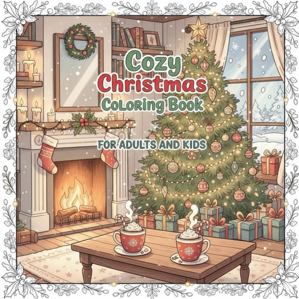 Cozy Christmas Coloring Book for Adults and Kids: Relaxing Holiday Scenes, Cozy Winter Moments & Festive Designs to Color and Enjoy