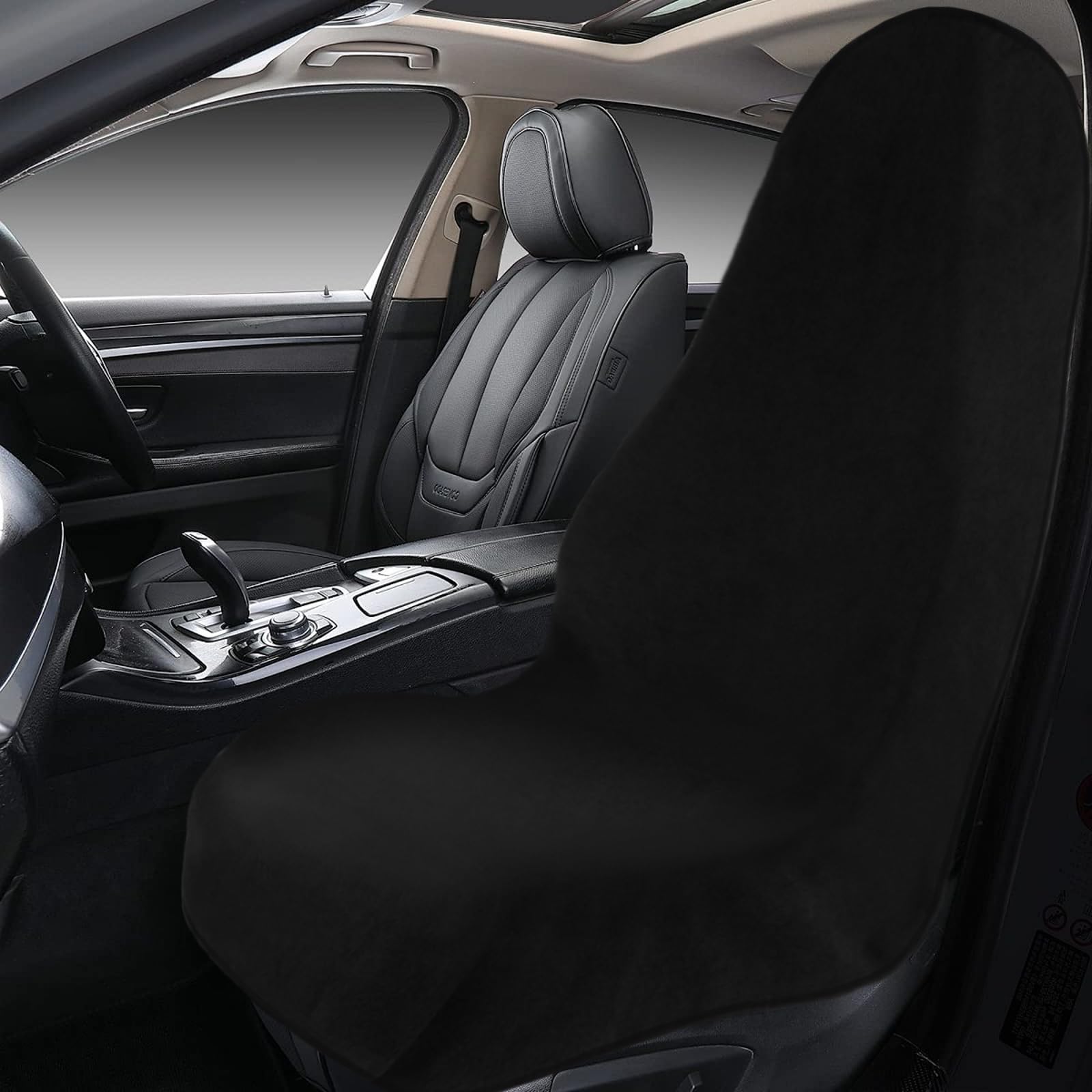 Housse imperméable pour siège de Voiture - Résistante à la Transpiration et Durable - Lavable en Machine - pour Les athlètes - Convient à Divers véhicules (Noir, 1pcs)