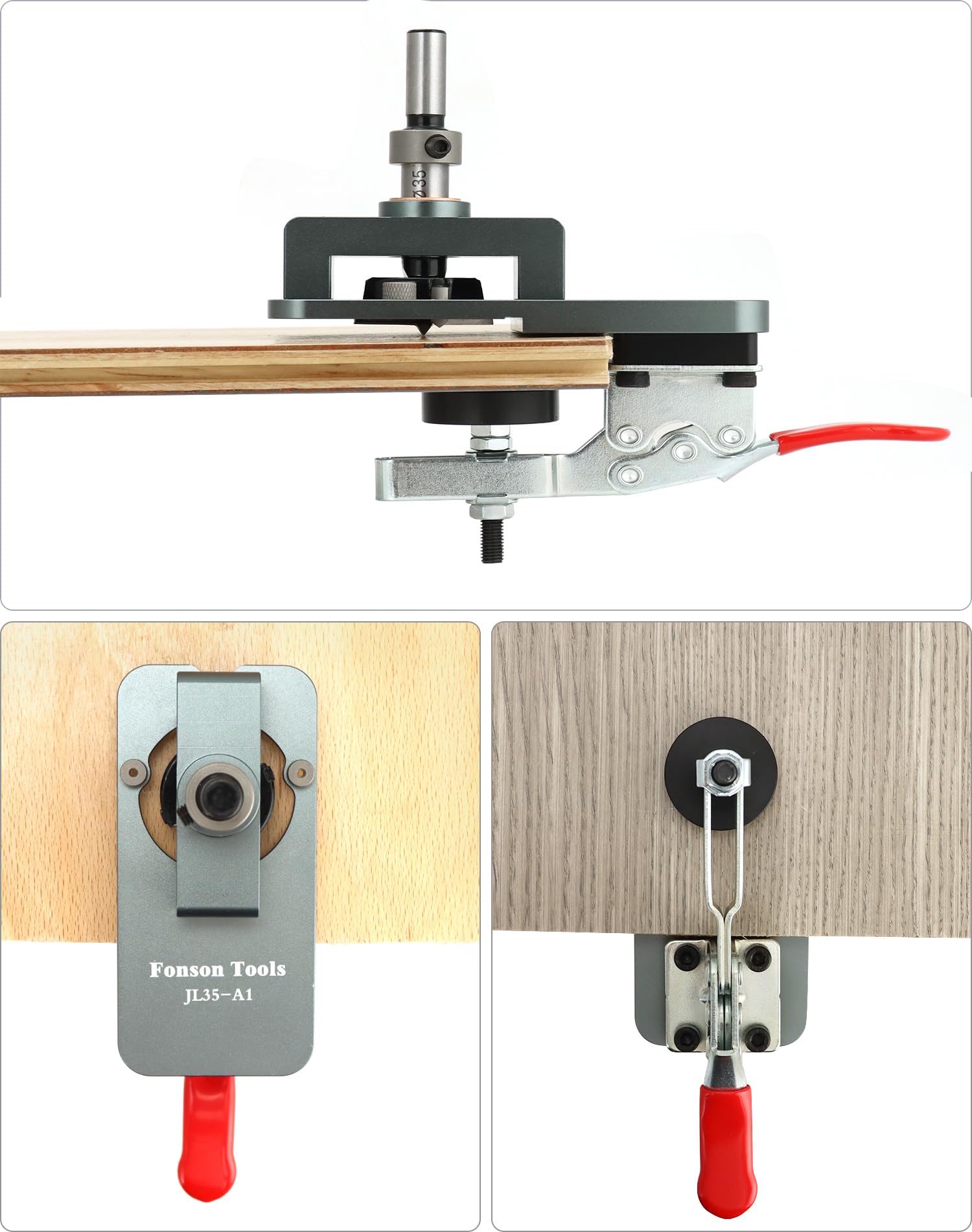 QWORK® Dima per cerniera 35mm apri foro, Perforatrice per cerniera per armadio, Localizzatore guida per trapano