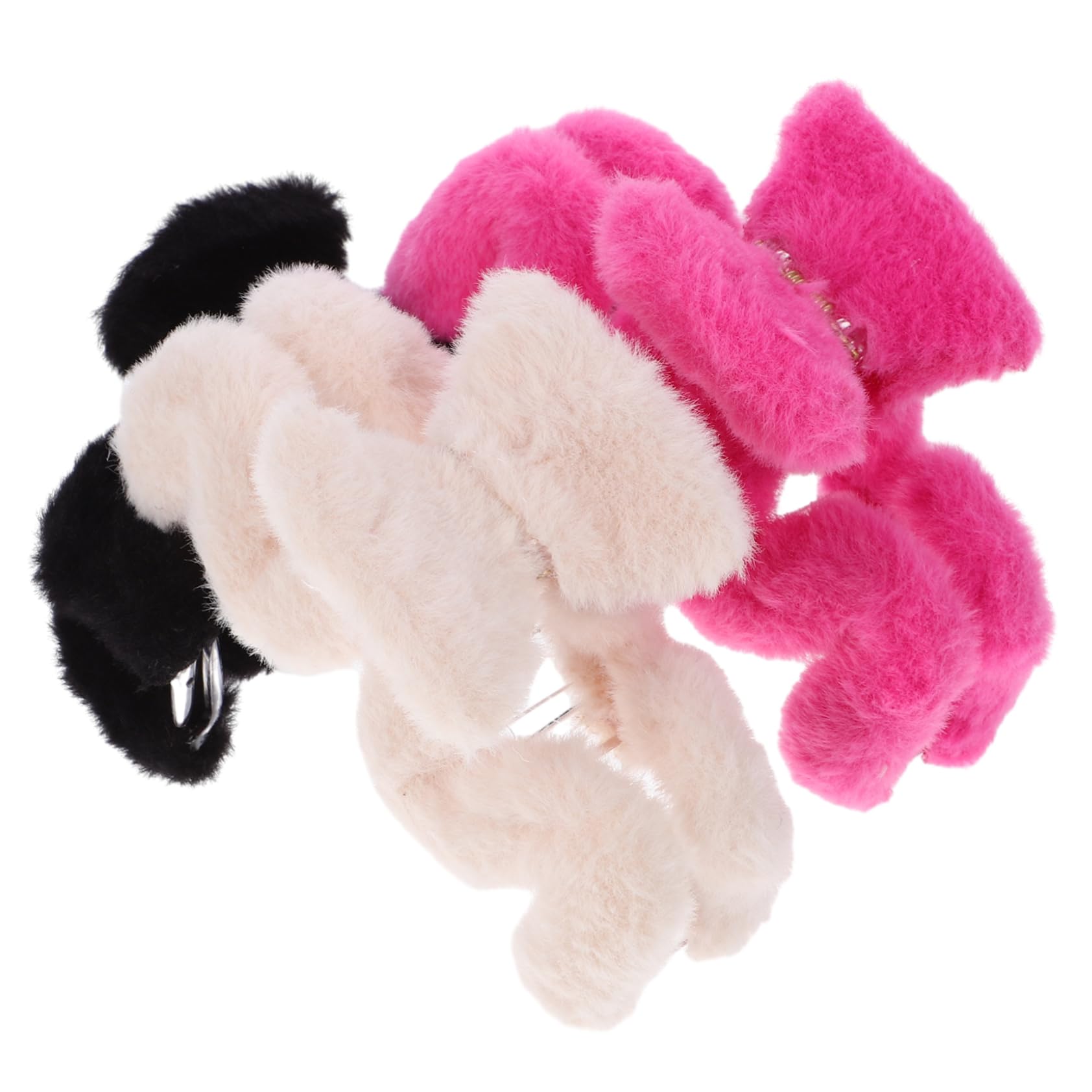 Healeved 15stücke Plüsch Haarklammern Für Flauschige Clips Und Schwarz Stylische Haaraccessoires Für Trendige Hochsteckfrisuren Und