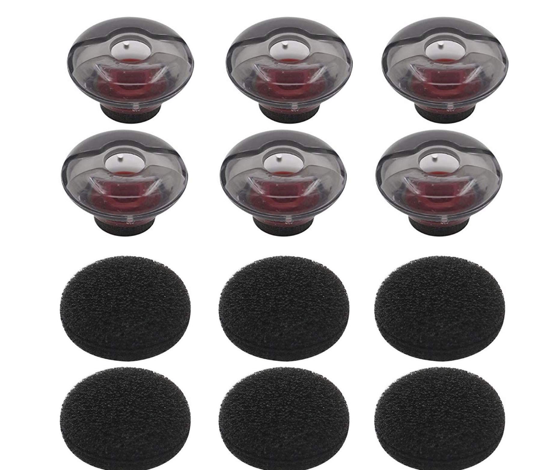 6pcs Large Sizes Eargels/Eartips/Ear-Cushion for PLT Voyager 5200 (206110-101) Replacement Spare Kit with Foams Covers.