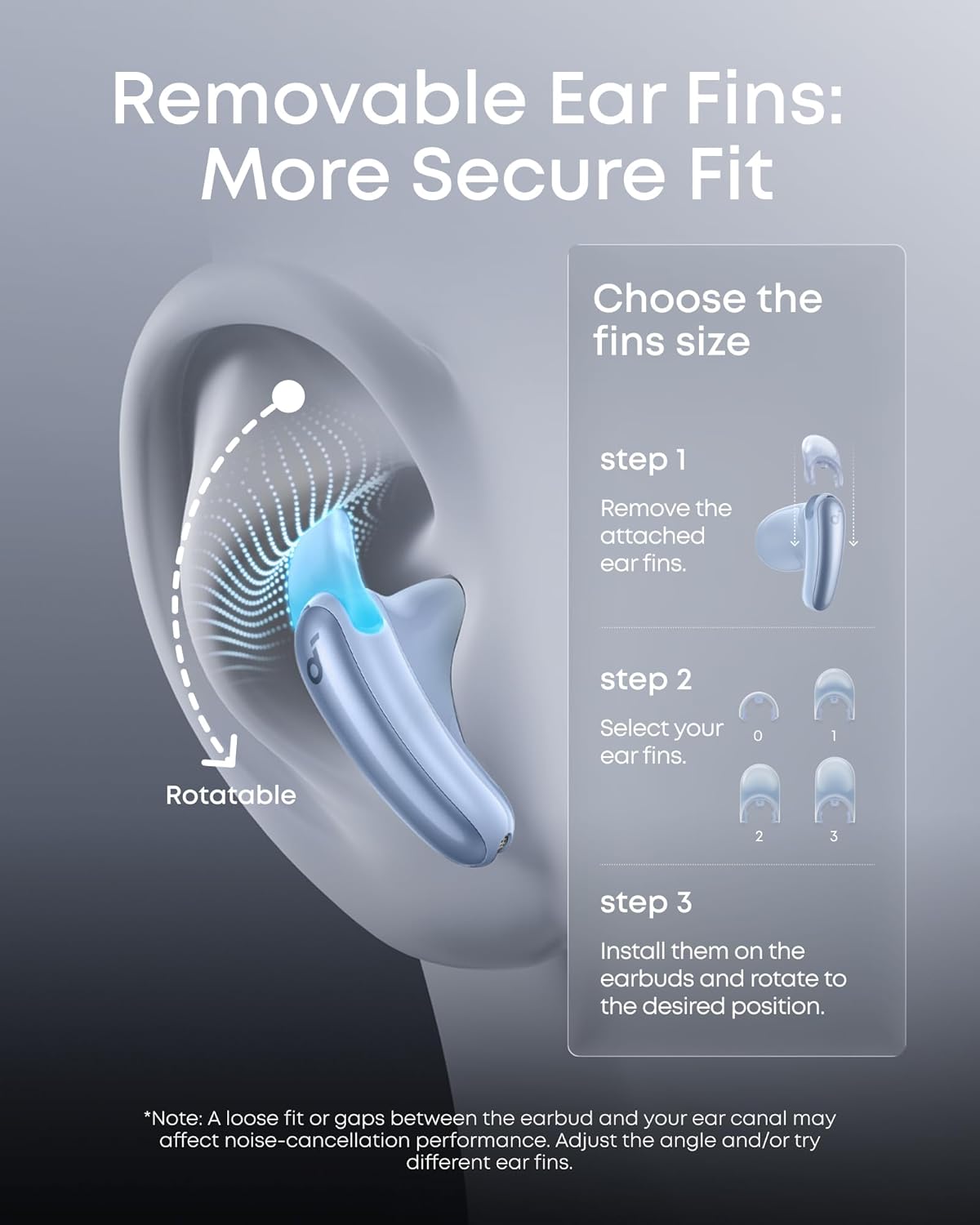 Soundcore Liberty Buds by Anker, Semi-in-Ear Design, Removable Ear Fins, Real-Time Adaptive Noise Cancelling, Fast Charging, Wireless Bluetooth Earbuds,Translation Earbuds, 30H Playtime