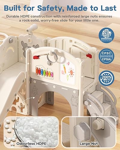 Miniatura 3 de BIERUM Juego de toboganes para niños pequeños 13 en 1, tobogán interior para niños pequeños de 1 a 3 años, juego de tobogán para interiores y