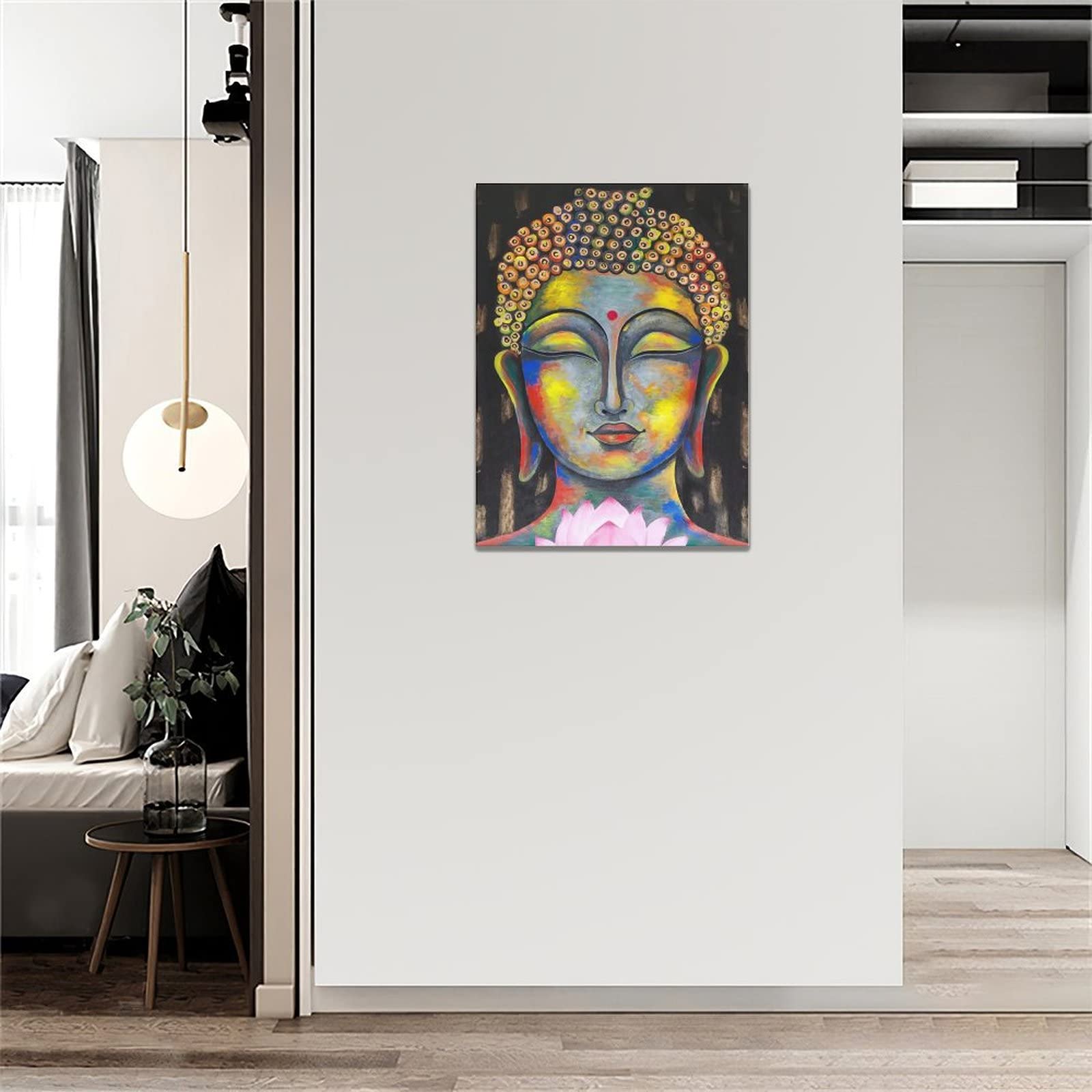 Amazon.co.jp: 仏陀のウォールアート 仏教瞑想 壁装飾 蓮の花の絵