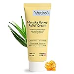 Clearbody Organics Manuka Honey Cream for Eczema & Dry Skin - Manuka Honey Ointment - Colloidal Oatmeal, Aloe & Natural Ingredients - Fast Relief Lotion for Reactive Skin - No Greasy Residue - 1 oz