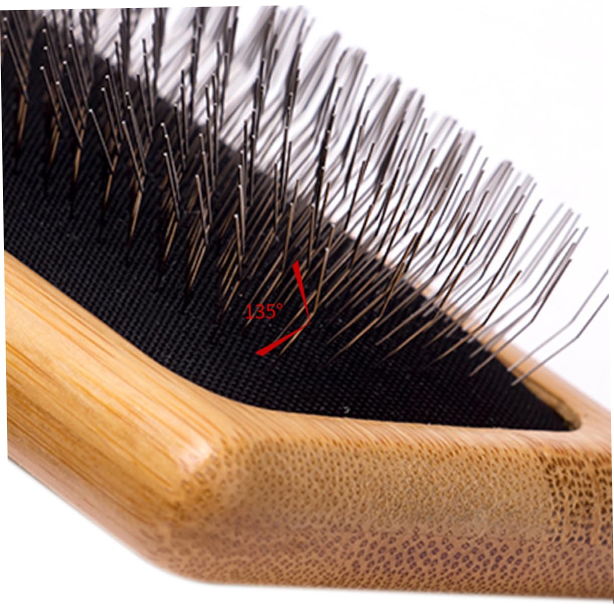 CORHAD Ergonomic Pet Hair Comb Needle Bamboo Wood Pet Grooming Tool Pet Hair Cleaning for Matted Tangled Hair