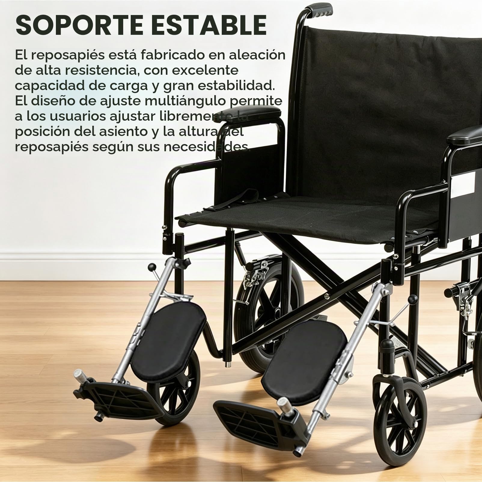 2 Reposapiés para Sillas de Ruedas Ajustables | Ajuste de Ángulo 90° – 180°, Carga de 100 kg, Reposapiés Elevables para sillas de ruedas, Reemplazo Universal