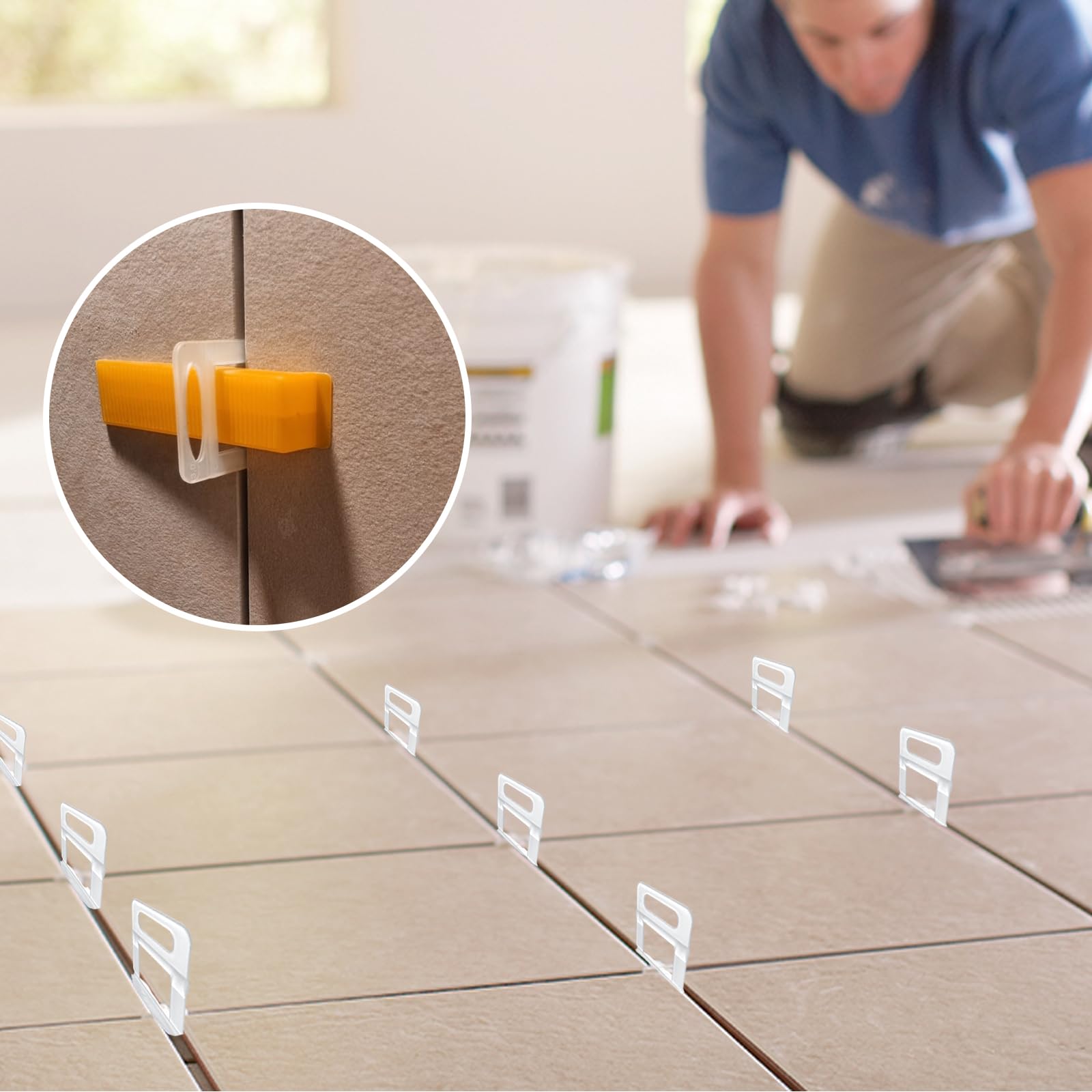 Clips Niveladores de Piso y azulejos De 1,5mm,500 lengüetas para nivelar azulejos,Niveladores de Azulejos Juntas Azulejos,para profesionales del Alicatado y Bricolaje (1.5mm, 500pcs)