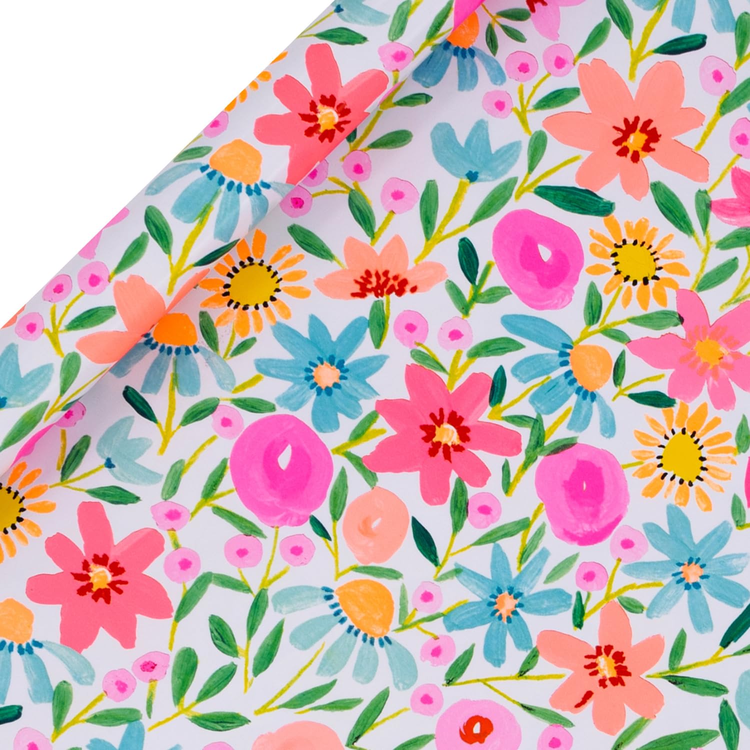 Glick Luxury Roll Wrap, Blazing Blooms, Wrapping Paper 4 metres x 70 cms, Suitable for Birthdays & Other Celebrations