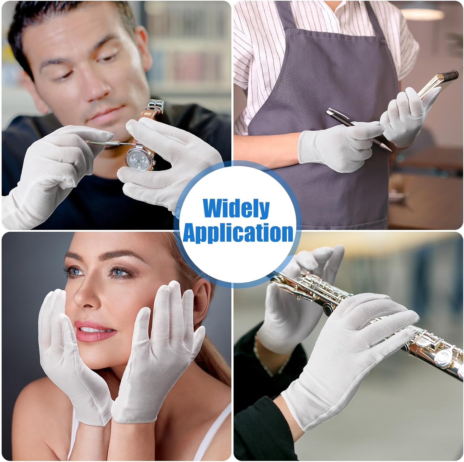 Funtery 240 Pcs Cotton Gloves Cotton Bulk Pack Moisturizing Gloves Overnight Soft Uniform Coin Inspection Art Handling