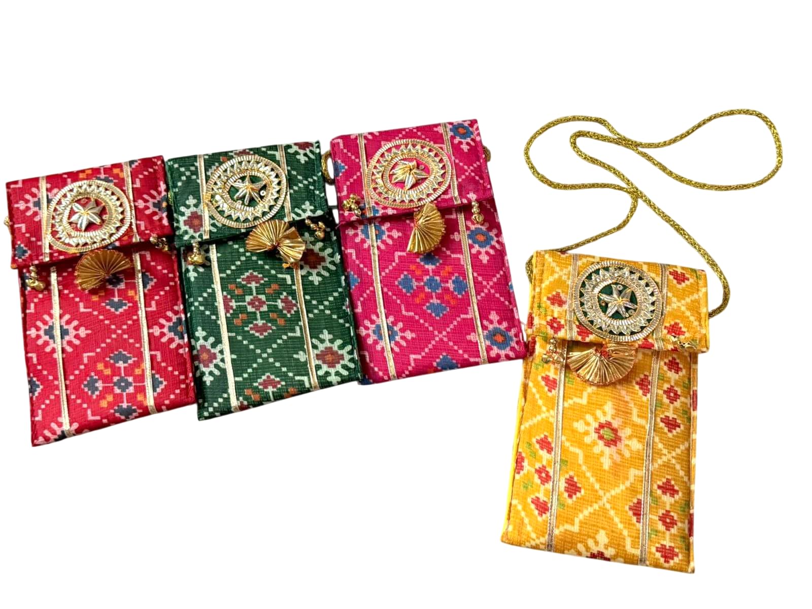 goldgiftideas Premium Patola Design Mobile Covers for Women, Potli Pouches for Return Gifts, Ethnic Potli Purse for Ladies | Gifting, Traditional Mobile Sling, Ethnic Mobile Pouch for Lehenga-picture-29