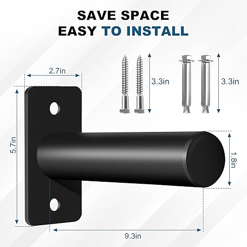 Miniatura 3 de EVERYMATE Weight Plate Rack, Wall Mount Weight Plate Holder for Bumper Plates, Max Weight Capacity 330 lb, Home Gym Organizer