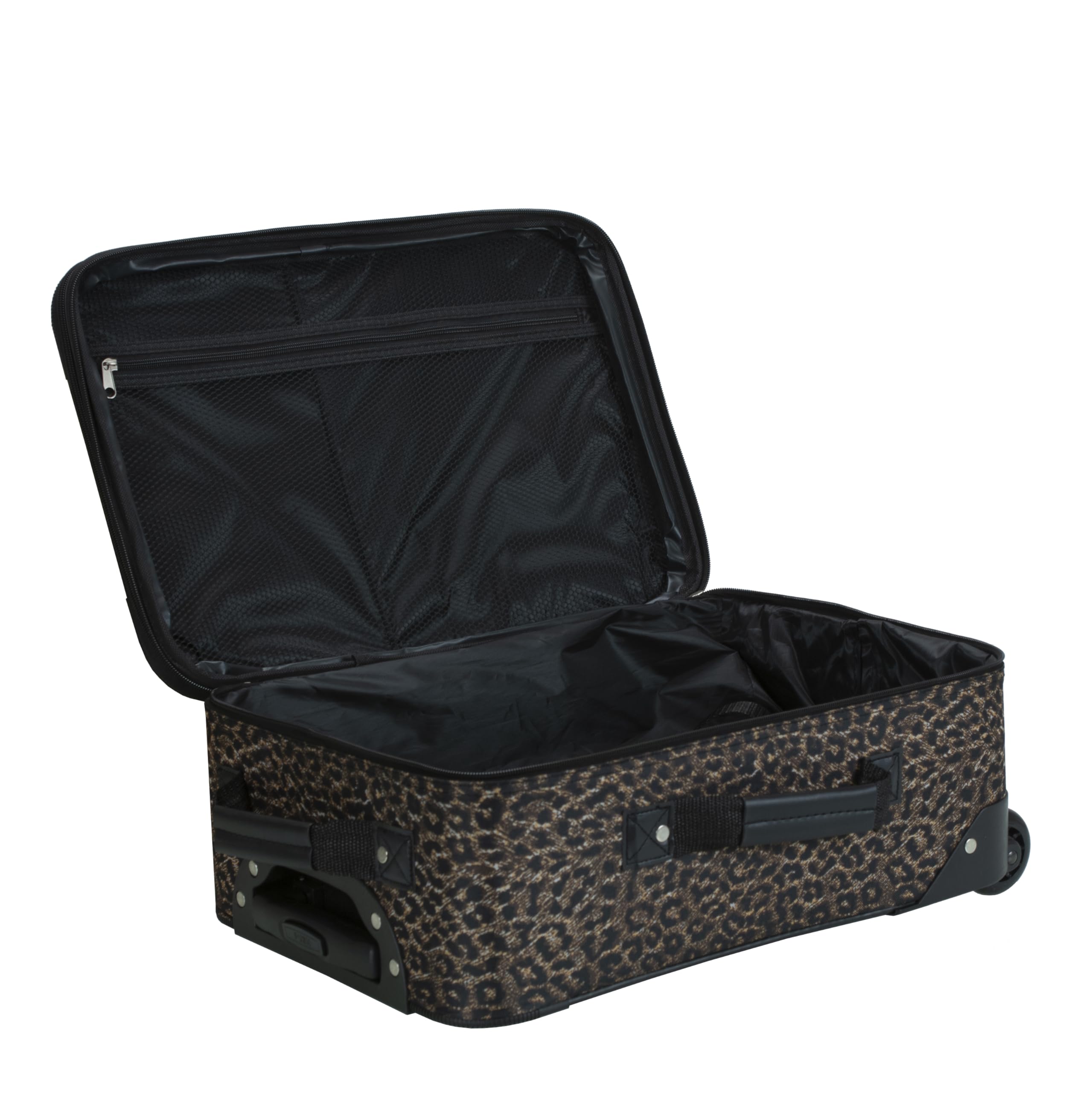 Rockland Set di valigie verticali Softside moda, Leopard, Taglia unica, Set di valigie verticali Softside moda