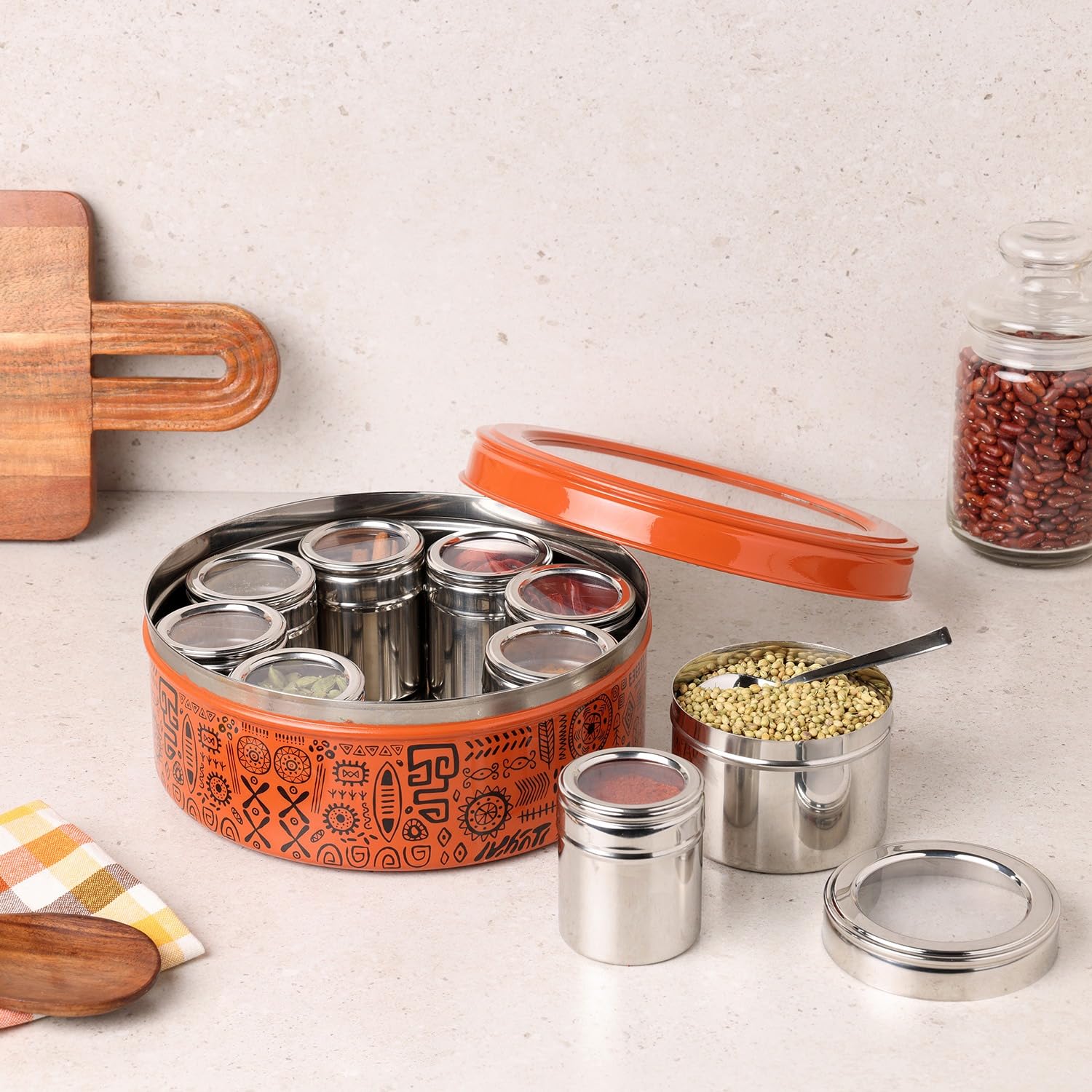 dudki 9-in-1 Spice Box - Stainless Steel Herb Storage -13