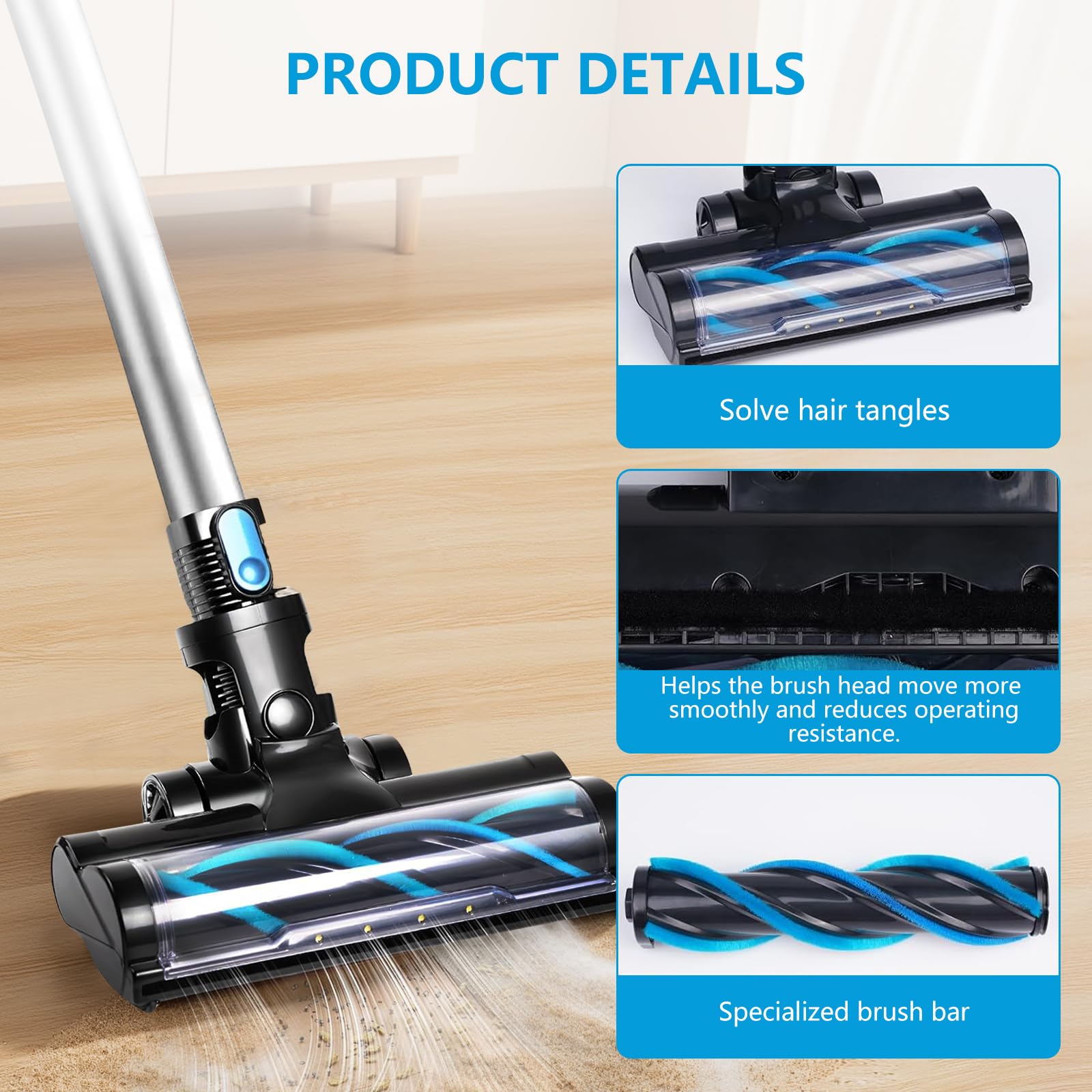 Piezas de repuesto para aspiradora con cepillo de rodillo para aspiradora inalámbrica INSE N5/N5S/N5T, accesorios de repuesto de cabezal de cepillo