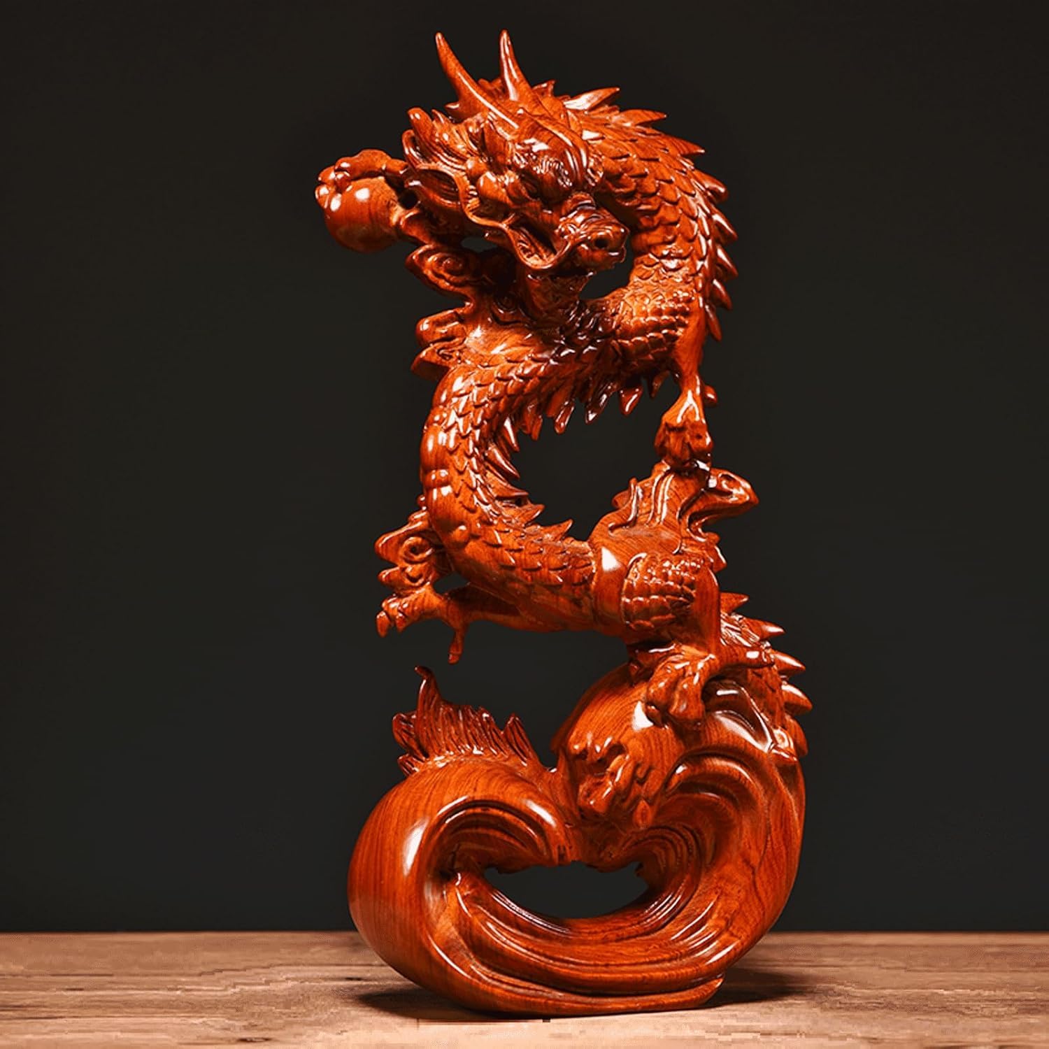 Feng Shui Drachenstatue, rot, 38,1 cm